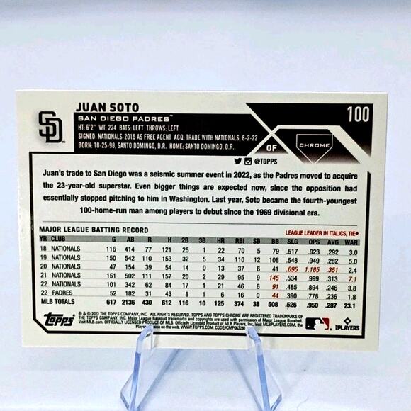 2023 Topps Chrome Logofractor Edition - Juan Soto #100 - Picture 4 of 5